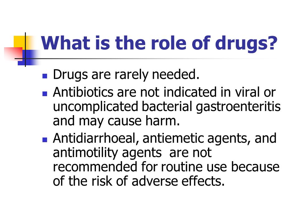 The role of drugs in the